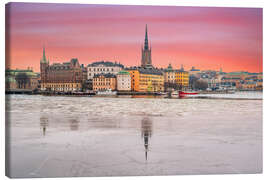Lærredsbillede Stockholm skyline in the winter - George Pachantouris