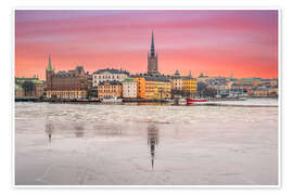 Poster Stockholm skyline in the winter - George Pachantouris