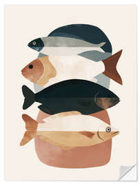 Sticker mural Minimal Abstract Fish - ThingDesign