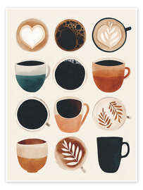 Wandbild Kaffeetassen-Kollektion - ThingDesign
