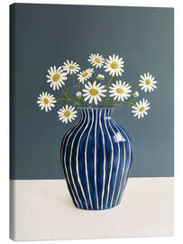 Leinwandbild Vase voller Margeriten - Carina Artspace