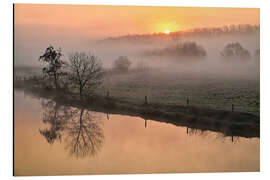 Print på aluminium Sunrise on the river - Bernhard Kaiser