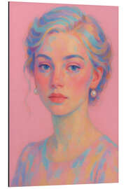 Print på aluminium Pastellportrait in Rosa - Sabine Wagner
