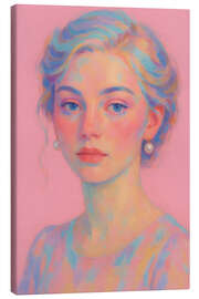 Canvas print Pastellportrait in Rosa - Sabine Wagner
