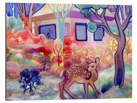 Print på aluminium Fawn in the Backyard - Josh Byer