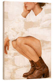 Stampa su legno Thinking Positive - Female Gaze