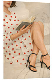 Tableau en verre acrylique Reading Poems - Female Gaze