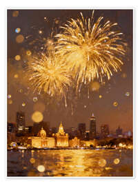 Wall art print Golden Fireworks - Softlight Boutique