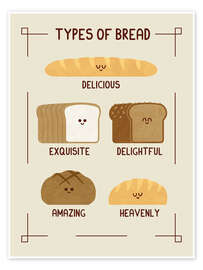 Wall art print Bread Types - HandsOffMyDinosaur