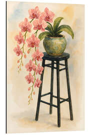 Print på aluminium Japanese pink orchid - Natalie Bruns