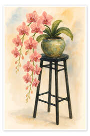 Wall art print Japanese pink orchid - Natalie Bruns