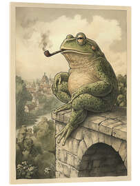 Tableau en verre acrylique Frog Smoking Pipe - Olga Telnova