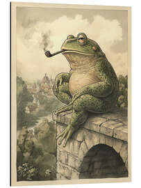 Aluminium print Frog Smoking Pipe - Olga Telnova