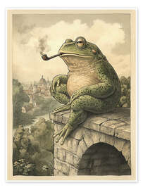 Plakat Frog Smoking Pipe - Olga Telnova
