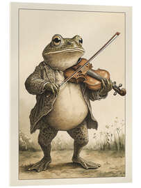 Tableau en verre acrylique Frog with violin - Olga Telnova