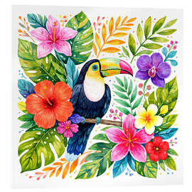 Tableau en verre acrylique Tropical Toucan - Natalie Bruns