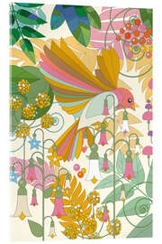 Tableau en verre acrylique Golden Morning Bird - Bo Lundberg