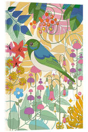 Tableau en verre acrylique Emerald Morning Bird - Bo Lundberg