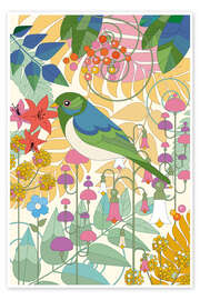 Wall art print Emerald Morning Bird - Bo Lundberg