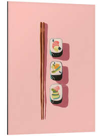 Alubild Sushi auf Rosa - Branka Kodžoman