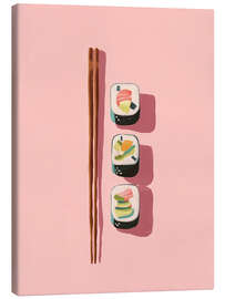 Tableau sur toile Sushi on Pink - Branka Kodžoman