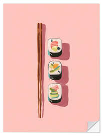 Sticker mural Sushi on Pink - Branka Kodžoman