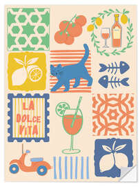 Sticker mural Italian Summer Tile Collage - Emanuela Carratoni