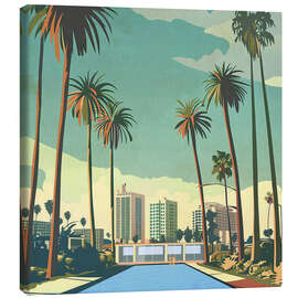 Quadro em tela Mid Century City Pool - Layla Oz