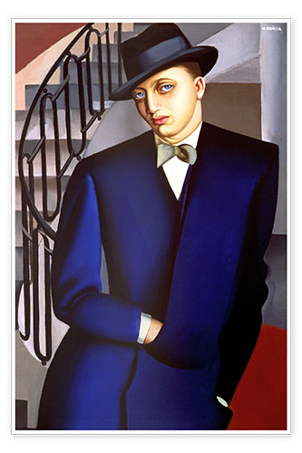 Poster Portrait of the Marquis of Afflito on the staircase 1926