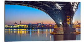 Aluminium print Mainz Germany with rhine bridge