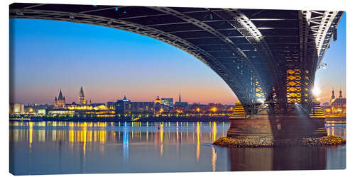 Canvas-taulu Mainz Germany with rhine bridge