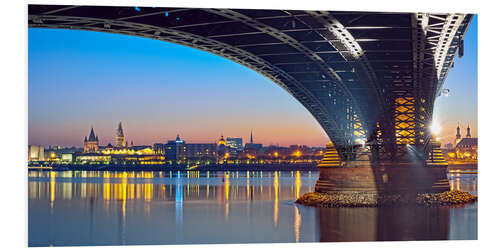 Foam board print Mainz Germany with rhine bridge